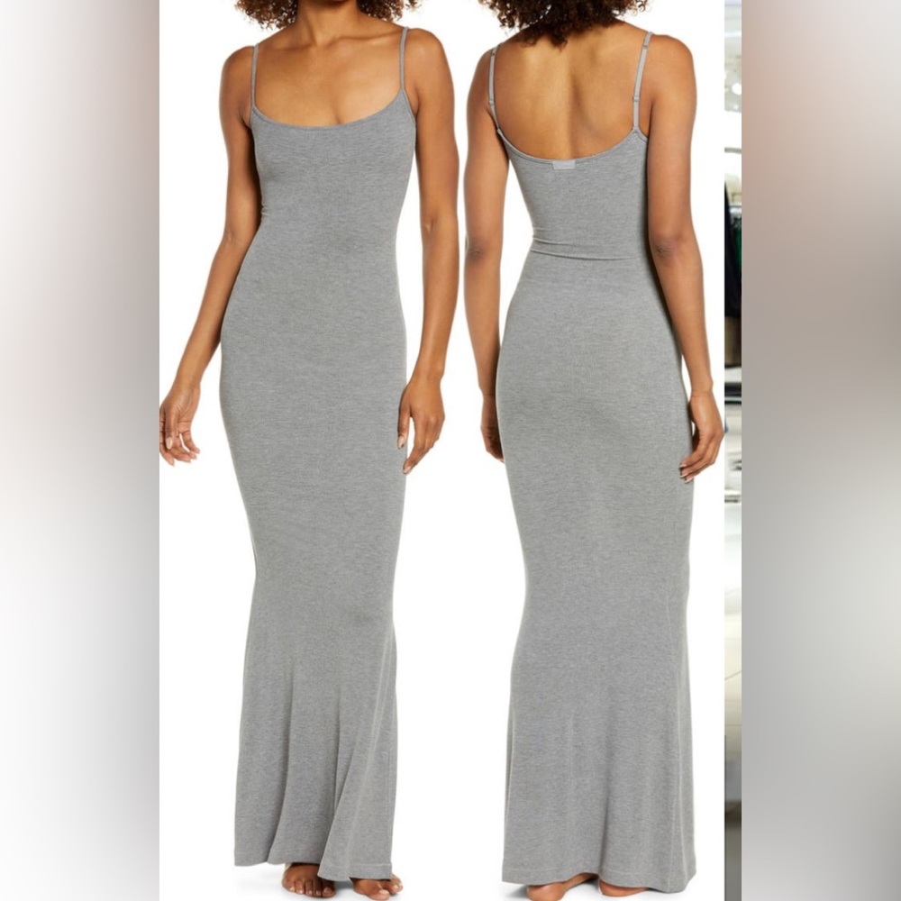 Skims ribbed long slipdress